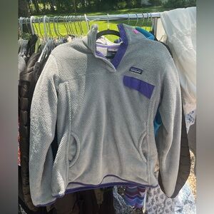 Patagonia gray and purple fleece size L